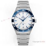 Swiss Copy Omega Constellation New 41mm Full Steel-White-Blue Ceramic Bezel